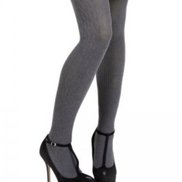 MeMoi Boston Ribbed Cotton Blend Sweater Tights Size S/M - Picture 8 of 8